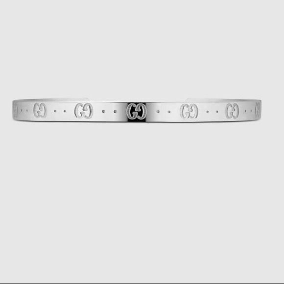❤️HP❤️NWOT Gucci Icon 18k White Gold Cuff Bracelet - Picture 13 of 16